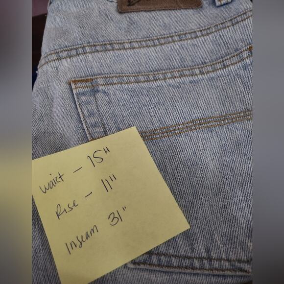 Express Blues High Rise Vintage 1990s Light Blue Denim Straight Leg Jeans - Picture 12 of 12